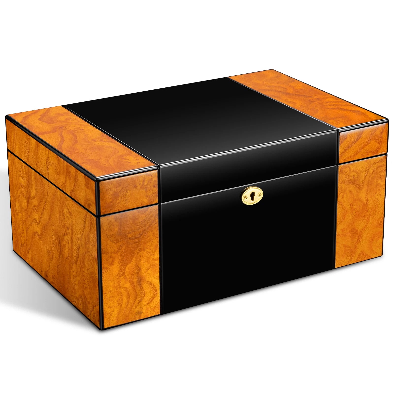 CIGARLOONG Wholesale Custom Printed Luxury Cedar Wooden Storage Cigar Case Box Cabinet Lock Cigar Humidor Lockers