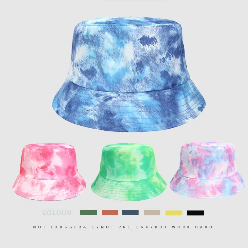 Wholesale Custom Pattern Cool Sun Caps Bucket Hat Tie Dyed Bucket Hat