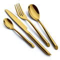 Wholesale Wedding Tableware Cutlery Spoon and Fork Set Gold Christmas Flatware Set