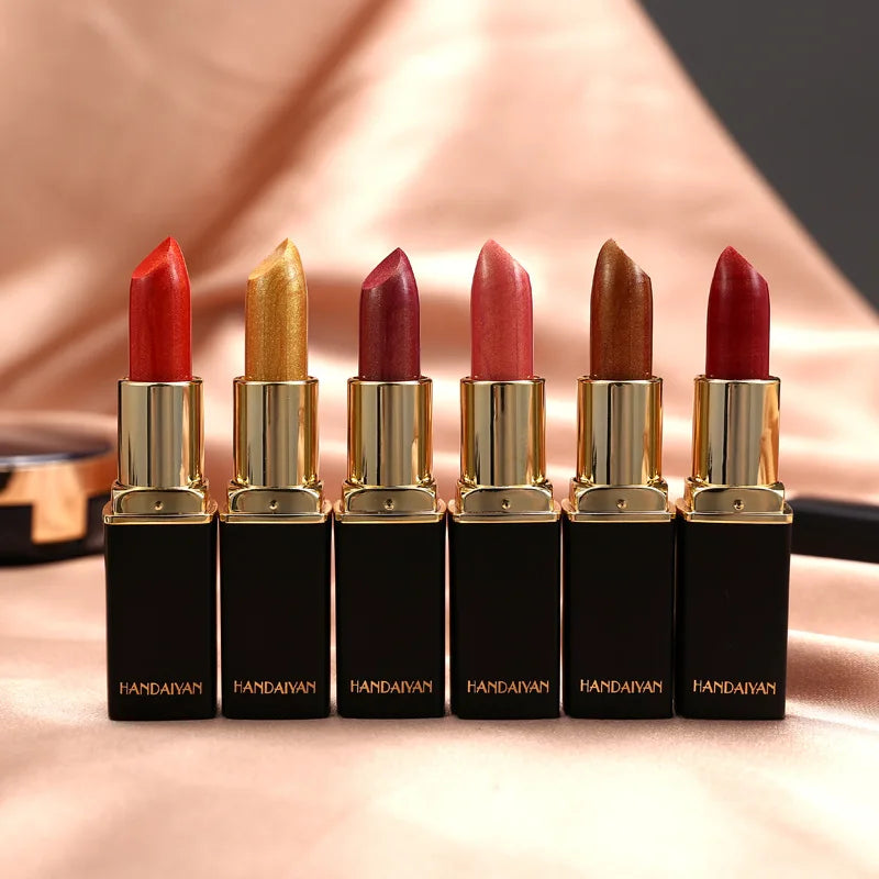 HANDAIYAN Lipstick Lasting Metallic Gilding Custom LOGO Foggy Colors Lips Beauty Makeup