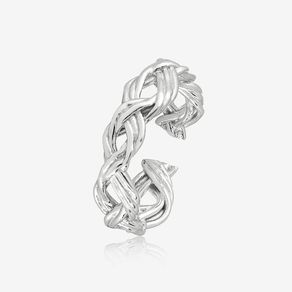 Vinrla 925 Sterling Silver Jewelry  Logo Free Wire Wrap Ring Silver Color  Ring Texture Open Ring