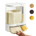 Dual Chamber Rice Storage Tool Large Capacity Storage Rice Bucket Grain Dispenser with Lids for Cereal Rice Coffee Bean
