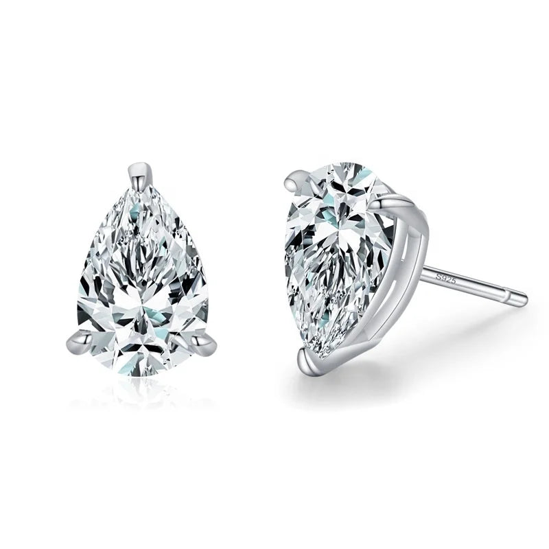 ED3186 Hot Water Drop Design Pear Cut Top Quality 925 Sterling Silver Cubic Zircon Stud Earring Luxury Gift for Women Jewelry