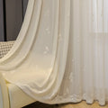 Decorative Semi Jacquard Sheer Curtain Tulle Voile Panel Window Curtain for Living Room Kitchen Bedroom Door
