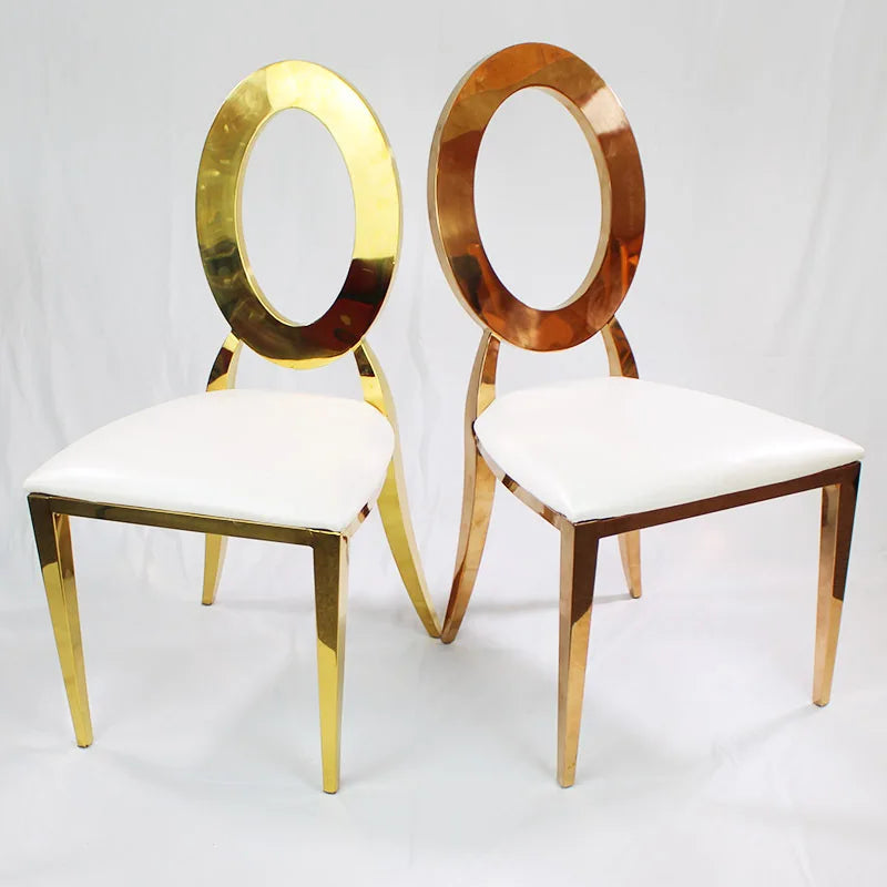 Hot Selling Round Back Wedding Chair with Stainless Steel Design Stackable Hotel Furniture