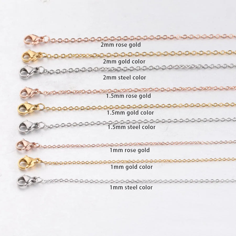 Customized Length Rose Gold Chain Necklace Stainless Steel Strap Link Chains Necklace for Eyeglass Glasses