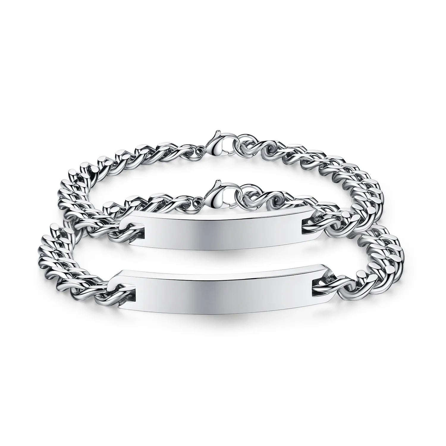 DIY Stainless Steel Bracelet Customize Engrave logo Couple Bracelet for Gift