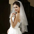 ROMANTIC Short Lace Bridal Two Layer Wedding Accessory Rhinestone White Wedding Veil