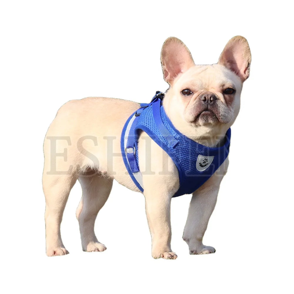 2023 Popular Adjustable Cats Dogs Harness With Free Leash  Reflective Breathable Pet Dog Vest Backpack Traction Set