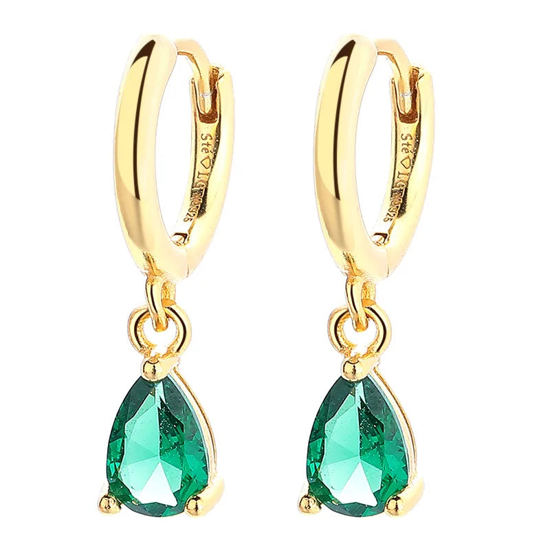 Hot Selling Vintage Style Sterling Silver 925 Gold & Rhodium Plated Zircon Stone Hoop Earrings for Women for Weddings