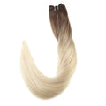 Double Weft European Virgin Ombre Balayage Color Wholesale Human Remy Hair Wef Hair Weaving Extensions
