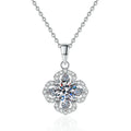 Fine Jewelry D-Color 1-Carat Moissanite Diamond Necklace 925 Sterling Silver Flower Pendant for Women