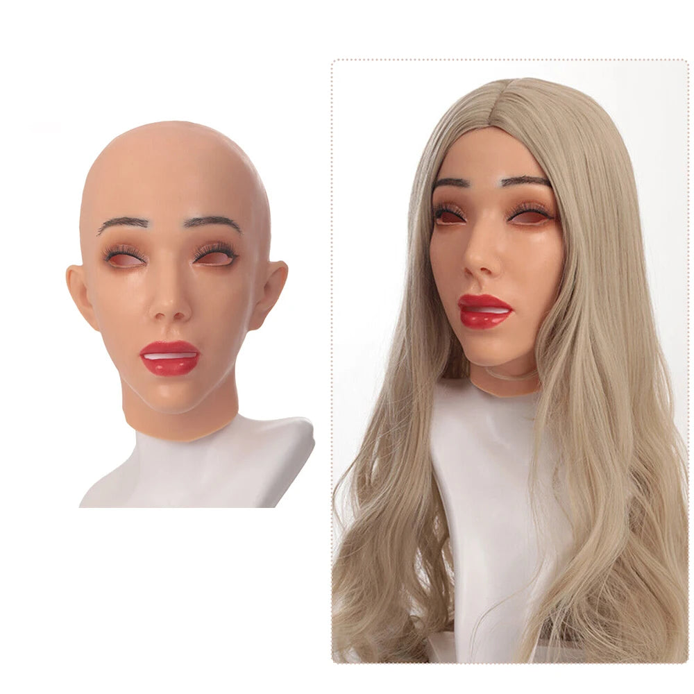 Silicone Head Cover Breastform Crossdresser Cosplay Beauty Mask Collection Realistic Silicone Mask Male to Female Full Head Mask