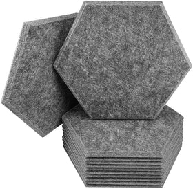 12 Pack Set Art Deco Hexagon Acoustic Absorption Panels 12 X 14 X 0.4 Inches Acoustic Soundproofing Insulation Home Decoration