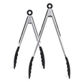 Customized Black Color Stainless Steel Serving Grill Salad Tong Silicone Kitchen Food Tongs