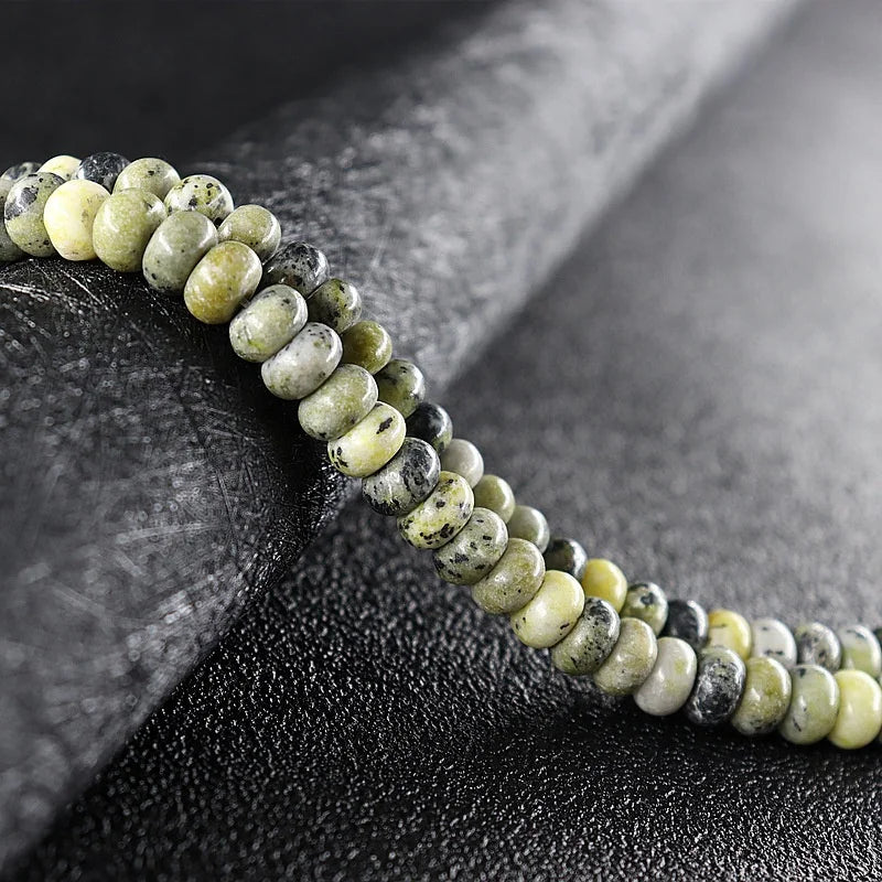 Wholesale Jewelry Crafts Making Beads Natural Yellow Howlite Jasper Abacus Rondelle Spacer Loose Beads 15.5''