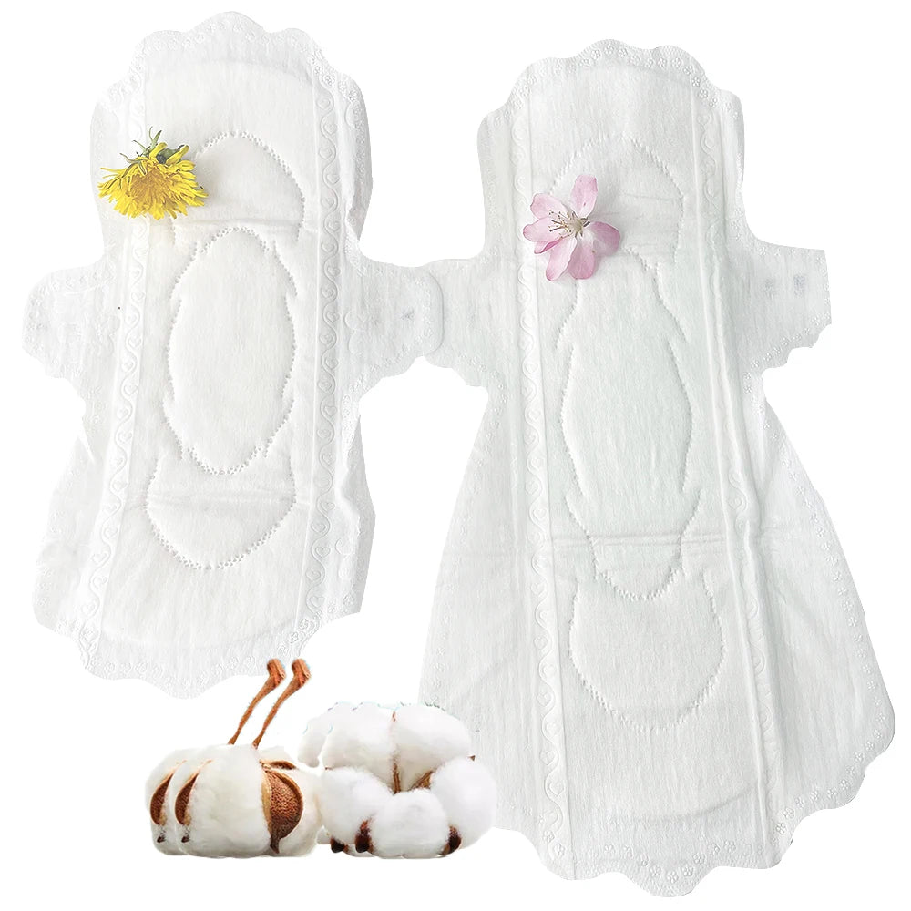 Custom Pure Organic Cotton Menstrual Pad Lady Sanitary Napkin for Female Period
