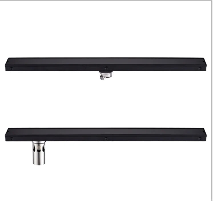 Black Shower Tile Insert Grate Floor Drain Invisible Linear Floor Drain