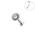 Fashion Wholesale Titanium G23 Body Jewelry Gold Plated Sunflower Pierced Earrings with Zircon Gemstone for Weddings