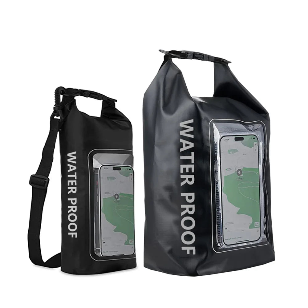 New 2L 3mm Thick Fashionable 2-in-1 Phone Waterproof Zipper Bag Outdoor Crossbody PVC Swimming Bag