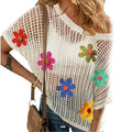 Bohemian 3D Floral Sweater Factory Ready to Ship Hollow Out Knit Top Summer Y2K Festival Beach Pullover