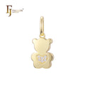 FJ Fallon Fashion Jewelry Little Bear Animal Pendant Plated in 14K Gold Brass Based
