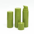 High Quality Plastic PP Mini Sample Serum 5ml Airless Pump Bottle Green 10 ml 15ml for Cream Skincare Packaging