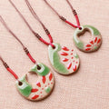 Popular Spring Jewelry Gift Beautiful Colorful Ceramic Necklace Vintage Colorful Glaze Necklace for Women