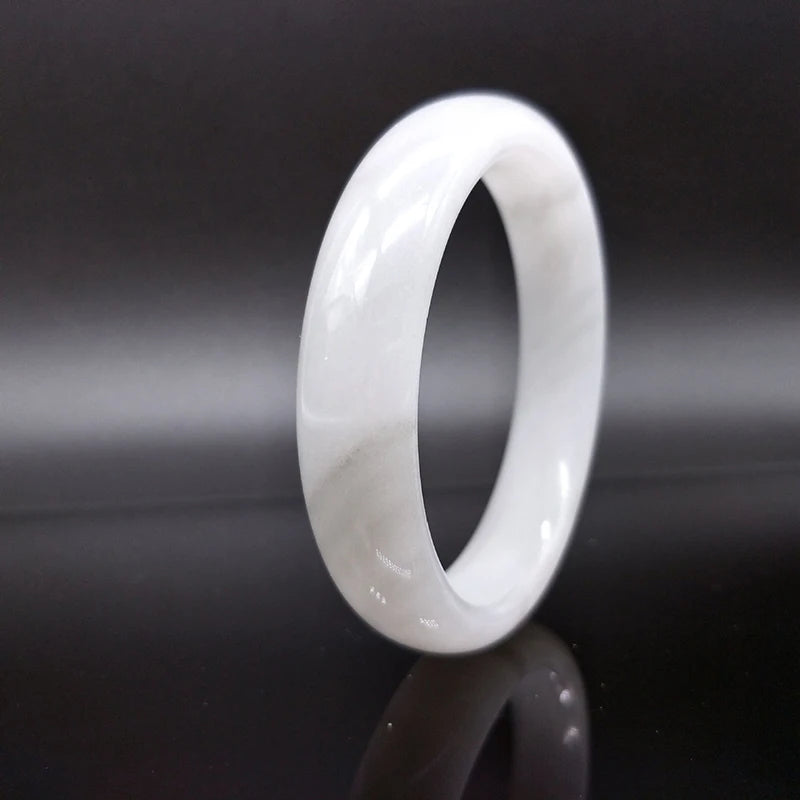 Genuine Natural Gold Silk  White Jade Bracelet Ice Transparent White  Quartzite Jade Bracelet Gray White Jade Bracelet