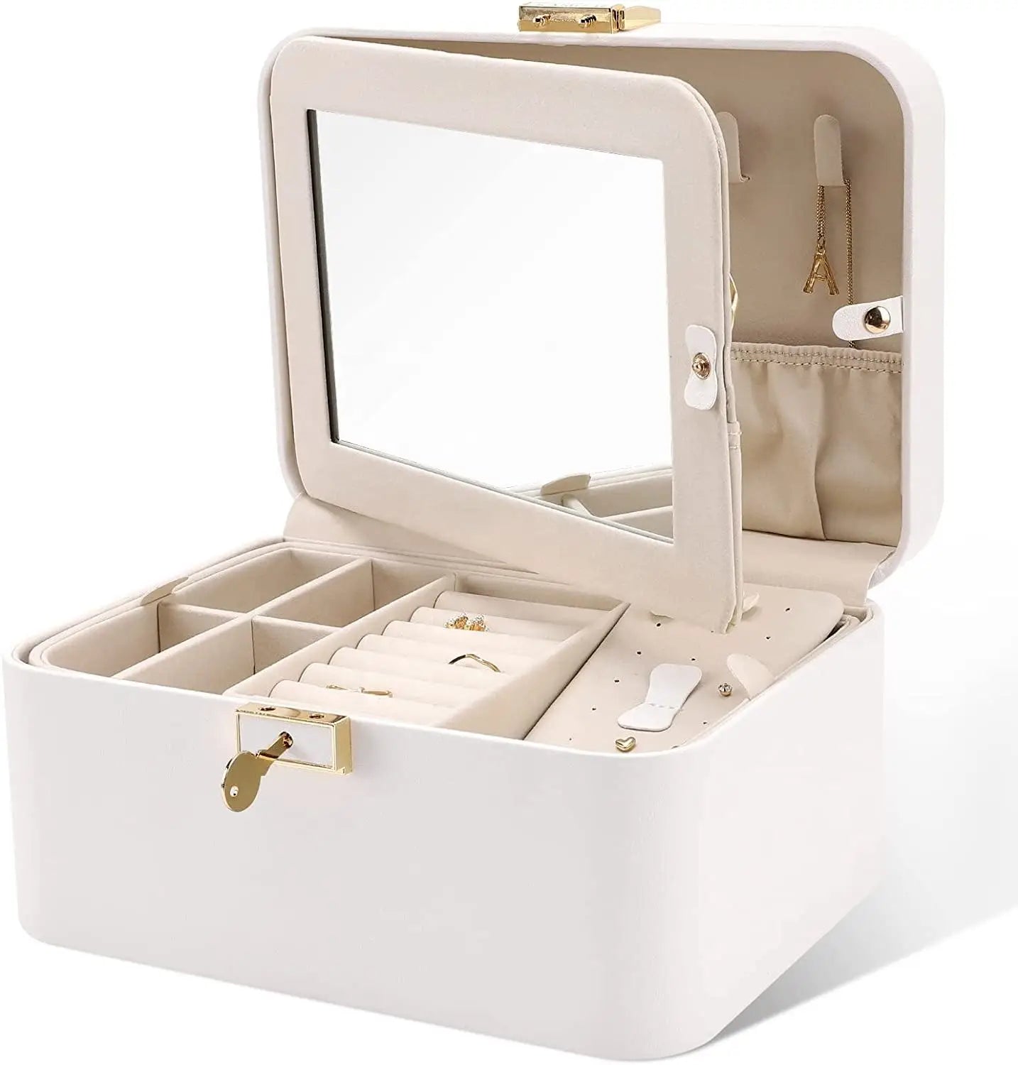 Wholesale High End Multi Functional Removable Dividers Large Capacity Luxury PU Leather Travel Jewelry Organizer Box