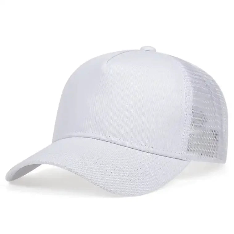 2026 Top Sales Custom Logo Mesh Hip Hop Trucker Hat Solid Color 5 Panel 3D Embroidery Digital Printing Adjustable Curved Trucker