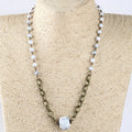 Women Ethnic Necklace Jewelry d Necklace 6MM Natural Stone IrregularStone Connect Necklace