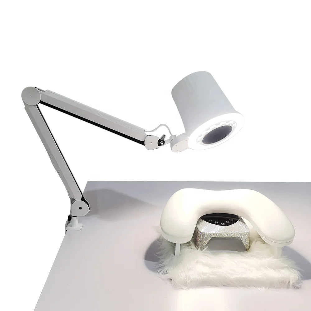 High Suction Adjustable Nail Dust Collector With 3 Color LED Lights Lamp Strong Force Low Noise Industrial Grade Fan Salon Spa