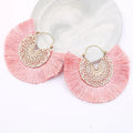 Fashion Retro Bohemian Hand Hung Fan-shaped Tassel Earrings for Women
