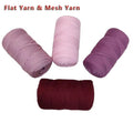 300g Hand-Woven 100% Polyester Flat Yarn Macrame Rope Hollow Braid with Dyed Pattern Fancy Knitting Yarn