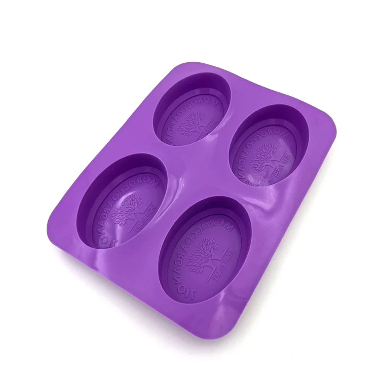 Factory Wholesale Customised 6 Cavity Oval Silicone Soap Mold for Soap Making
