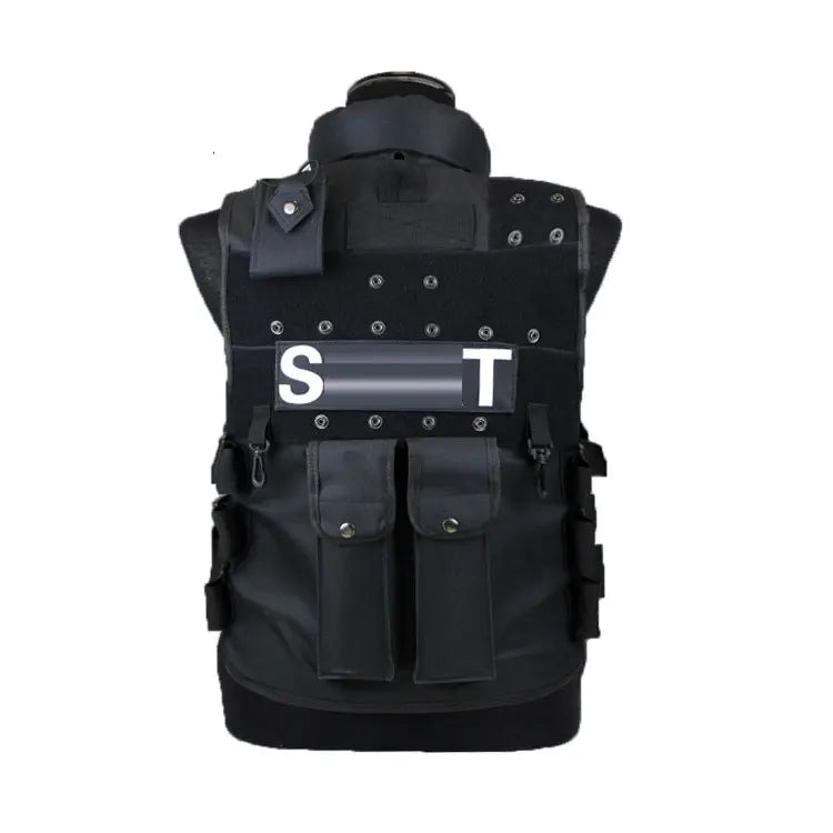 SturdyArmor Custom Chaleco Tactico Gilet Tattico Colete Modular Zipper Tactical Vest Black Polyester Adjustable Outdoor Training