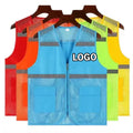 Custom Logo Outdoor Protection Construction High Visibility Security Uniform Reflective Safety Vest Workwear Costume