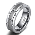 OAHLAN 8mm Silver Tungsten Ring Mechanical Seal Inlay Men Rings 48-Hours Shipping WholeSale Dropshipping