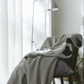 DSK  Modern Style Soft Warm 100% Cotton Knitted Throw Blanket for Rest Sleeping Organic Sofa Bed Living Room