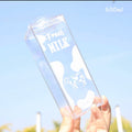 Bpa Free 500ml Milk Carton Shaped Tumbler Cups Plastic Clear Transparent Colored Acrylic Milk Box Carton Shaped Water Bottle