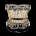 Punk Hip Hop Golden Silvery Color Plated Teeth Grills Men Women Full Iced Out CZ Stone Micro Paved Top&Bottom Grills Cospla