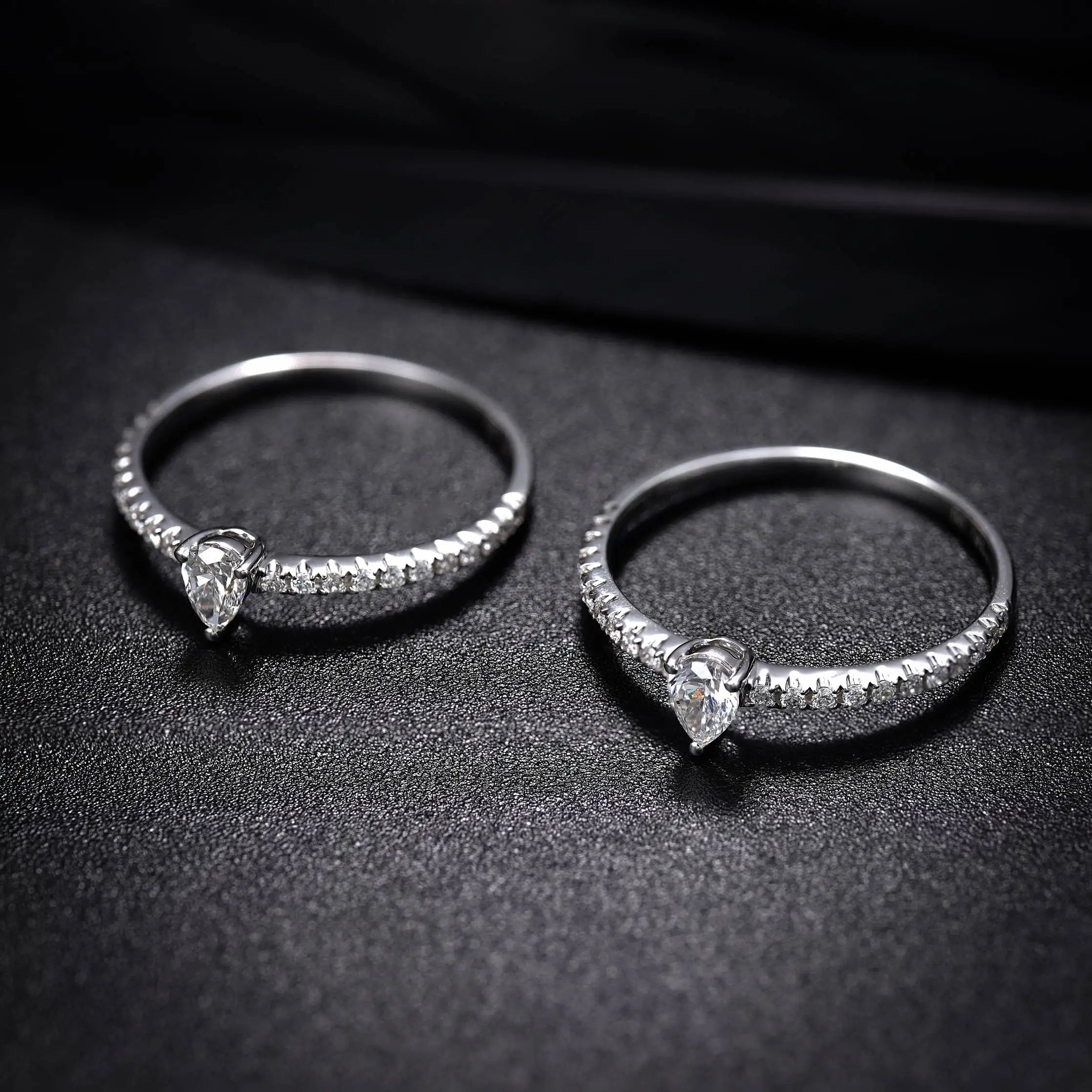H&F Nature Pear Cut Women's Wedding Ring Real Diamond & 18K Gold Fine Jewelry by Chinese Manufacturer Wholesale