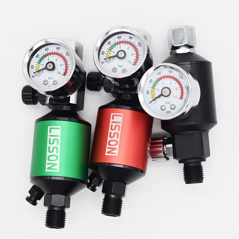 Geniuselect DR-5 CE Certified Stainless Steel Air Regulator Air Filter Spray Gun Pressure Gauge Oil-Water Separator Water Tools