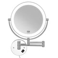 8in Modern Hotel Style Wall-Mounted LED Smart Touch Sensor Illuminated 10X Magnifying Bathroom Shaving Mirror with Plug Power
