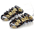Retro 12 Zodiac Cowhide Bracelet Simple Multilayer Woven Couple Leather Zodiac Bracelet