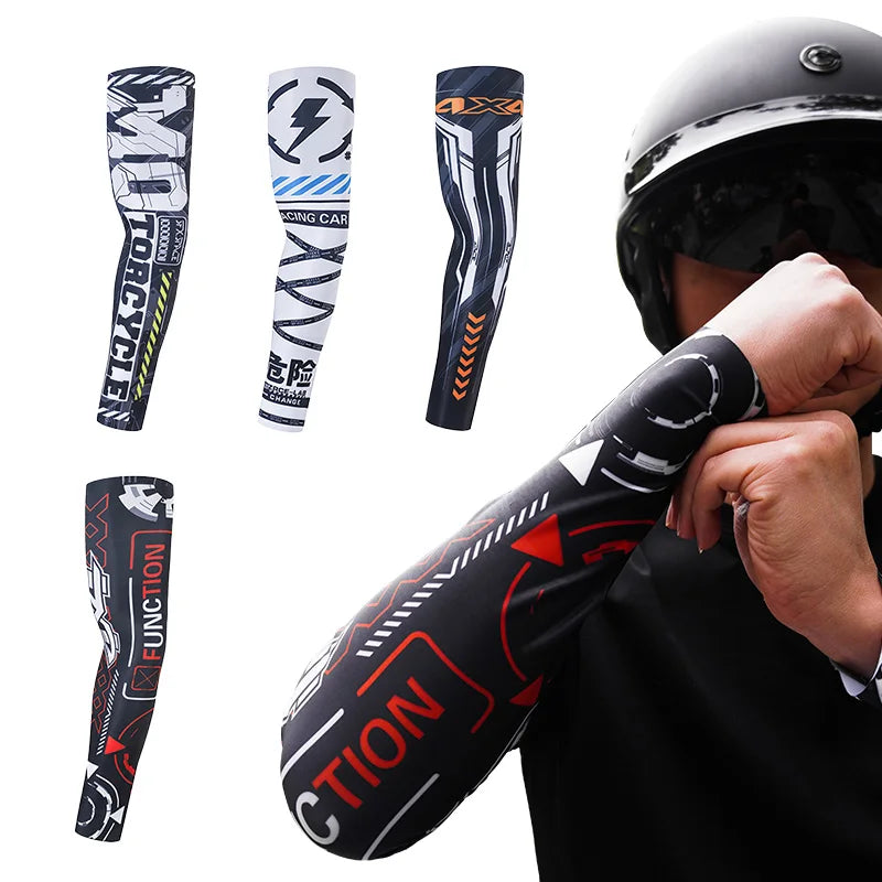 Ready to Ship Fashion UV Sun Protection Seamless Breathable Quick Dry Ice Silk Cycling Football Arm Sleeve for Unisex