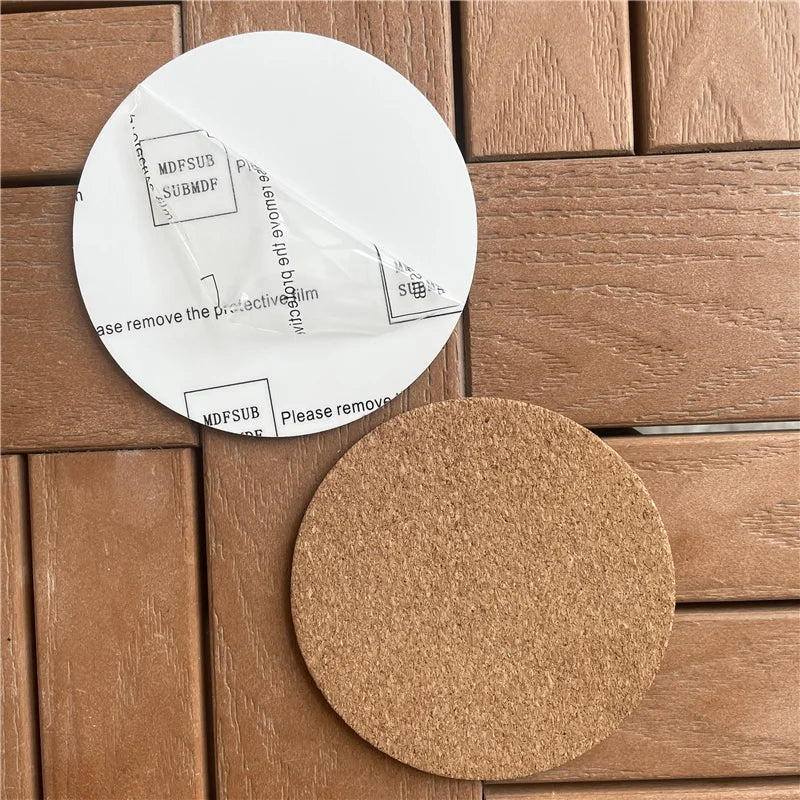 MDFSUB Wholesale Manufacturer OEM/ODM Sublimation Blank Mdf Cork Back coaster Round Sublimation Mdf coaster With Protective Film