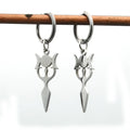 Stainless Steel Wiccan Moon Goddess Hoop Earrings Witchcraft Jewelry