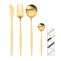 DAOQI Eco-Friendly Stainless Steel Cutlery Set Matte Gold Spoon Flatware Royal Style Ready to Ship-OEM Cubiertos